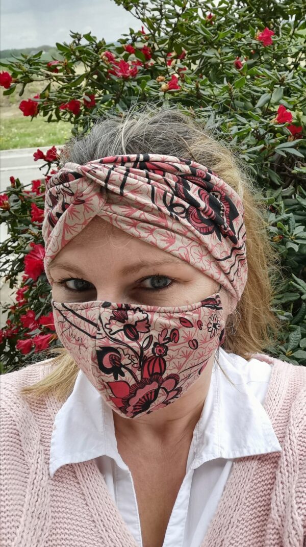 Haarband - Masken - Set Blumen – Bild 3