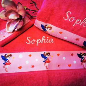 3er Set Handtuchset für  Kinder bestickt