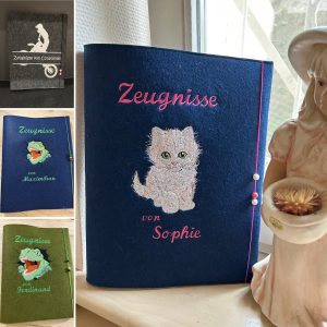 Zeugnismappe aus Filz – individuell & praktisch